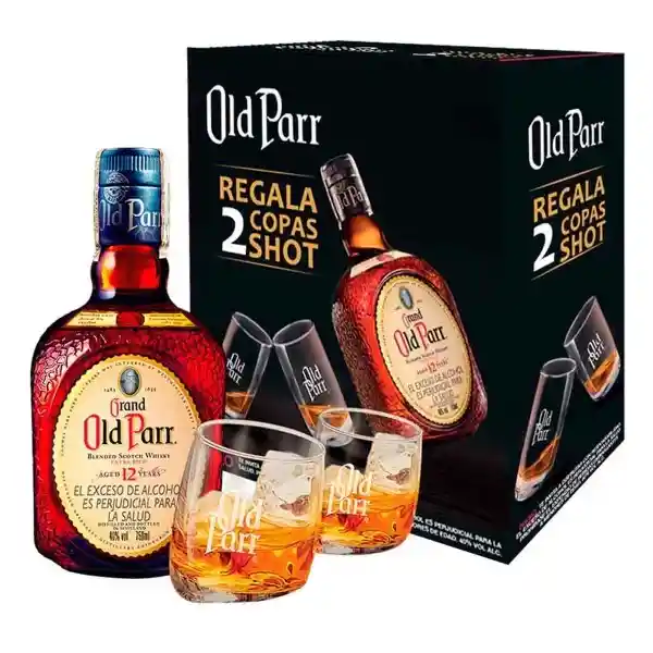 Old Parr Kit Whisky 12 Años + Copas Tipo Shot