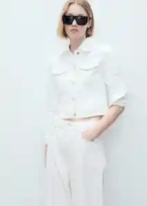Chaqueta Cazadora New Vicky Blanco Talla M Mujer Mango