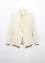 Blazer Americana Boreal Crudo Talla 38 Mujer Mango