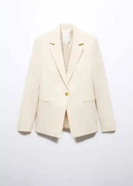 Blazer Americana Boreal Crudo Talla 38 Mujer Mango