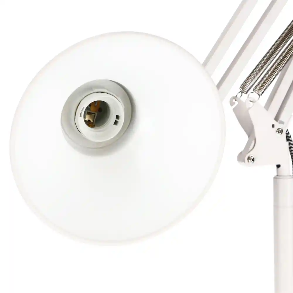 Lámpara Pie Metal Articulada 110V Blanco Diseño 0001