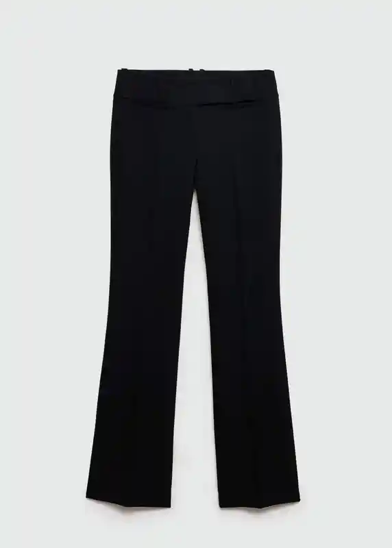 Pantalón Checky Negro Talla 42 Mujer Mango