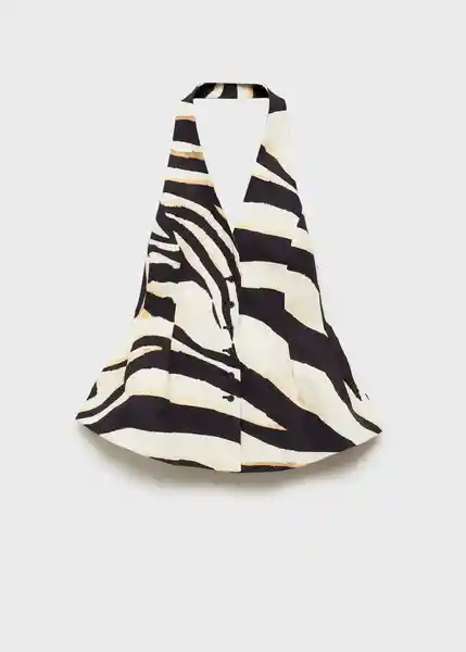 Chaleco Zebra Beige Talla M Mujer Mango