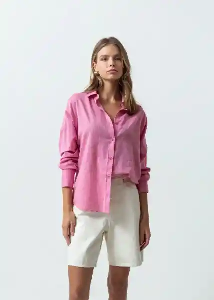 Camisa Mujer Rosa Rabano L 012G312 Naf Naf