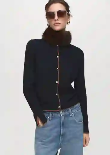 Cárdigan Luccapk Navy Talla XS Mujer Mango