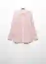 Camisa Tate Rosa Pastel Talla M Mujer Mango