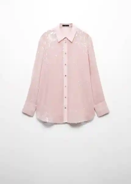 Camisa Tate Rosa Pastel Talla M Mujer Mango