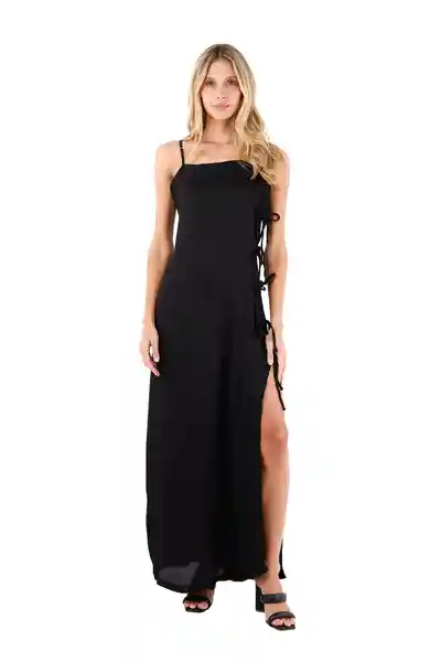 Vestido Largo Rosae Negro Talla S Mercedes Campuzano