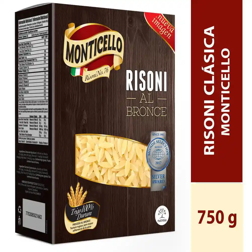 Monticello Pasta Risoni Clásica