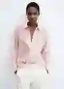 Camisa Tate Rosa Pastel Talla M Mujer Mango