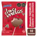 Chocmelos Paleta Corazón Sabor a fresa cubiertos con chocolate Bolsa  por 10 uds