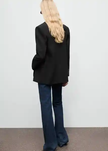 Blazer Americana Mila Negro Talla M Mujer Mango