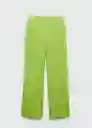 Pantalón Ramio-A Verde Talla L Mujer Mango