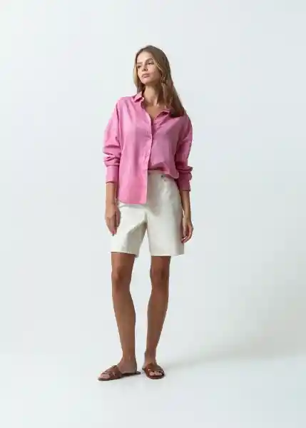 Camisa Mujer Rosa Rabano L 012G312 Naf Naf