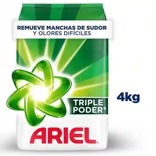Ariel Triple Poder para Ropa Blanca y de Color Detergente en Polvo 4kg