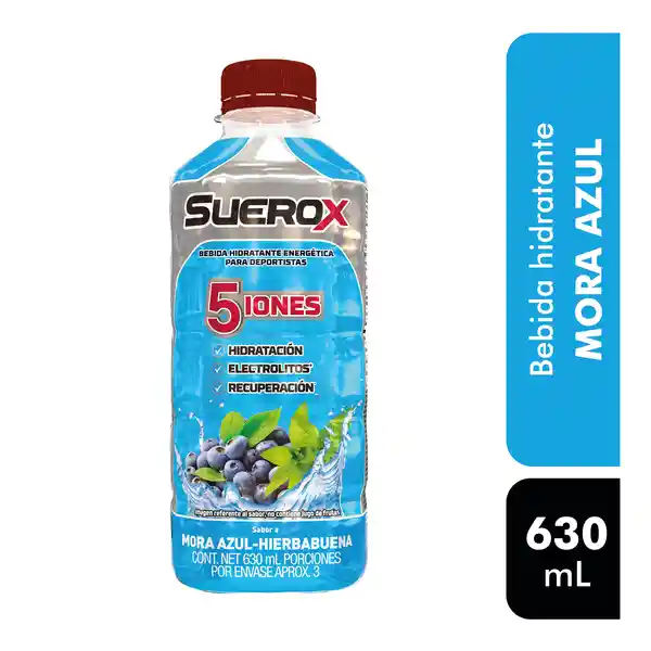 Suerox Bebida Mora Azul Con 5 Iones 630 mL