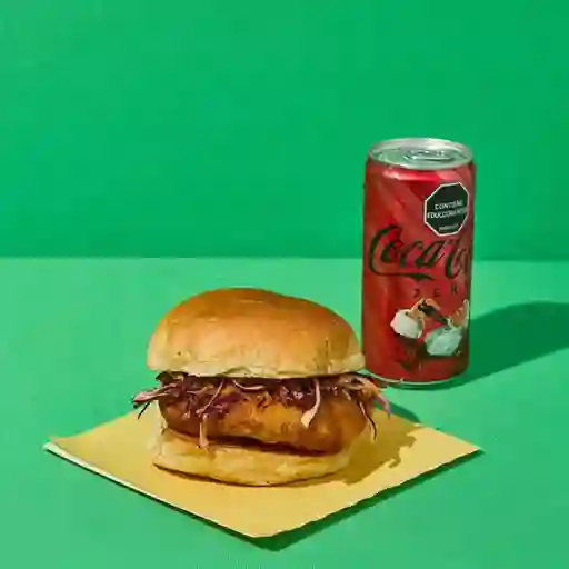 Hamburguesa de pollo crocante + gaseosa