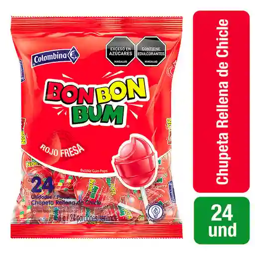 Bon Bon Bum Rojo fresa bolsa por 24 und