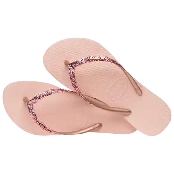 Sandalias Ballet Glitter Rosa Dorado Talla 38 4146975 Havaianas