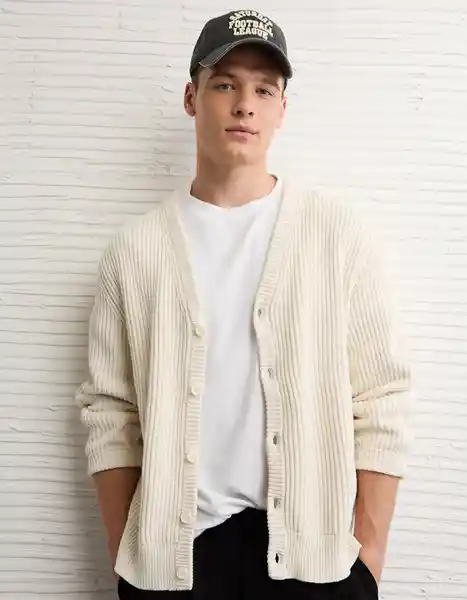 Suéter Tejido Hombre Blanco Talla Medium 2060106 American Eagle