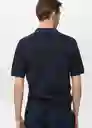 Camisa Lino Navy Talla S Hombre Mango