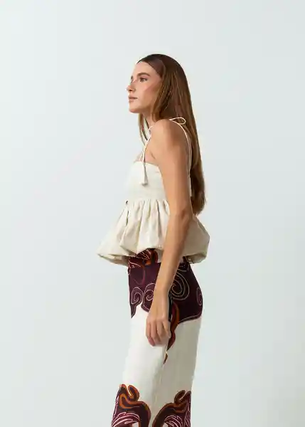 Camisa Cacao Mujer Crudo Marfil Claro Talla M 412G396 Naf Naf