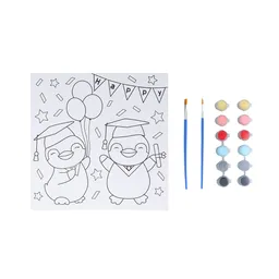 Miniso Kit de Pintura Con Colores y Pinceles Pingüino Graduación