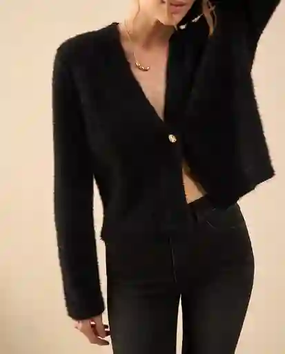 Suéter Tejido Negro Puro Ultraoscuro Talla L 462G202 Esprit