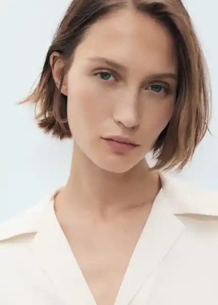 Camisa Sassa Off White Talla 26 Mujer Mango