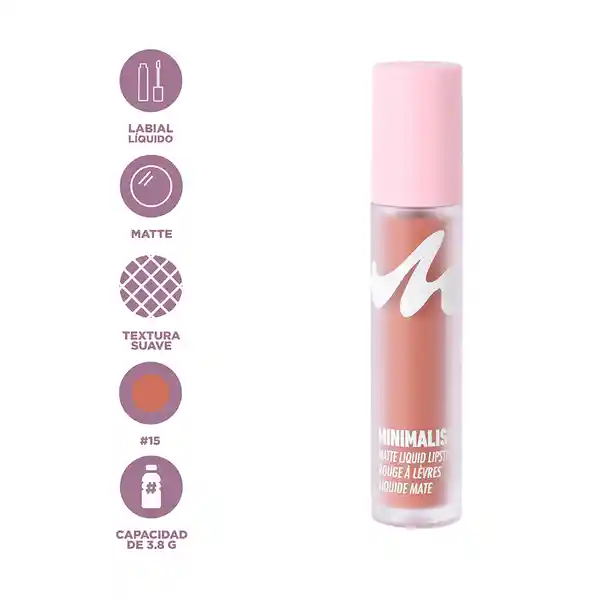 Lápiz Labial Líquido Mate Serie Minimalist 15 Miniso