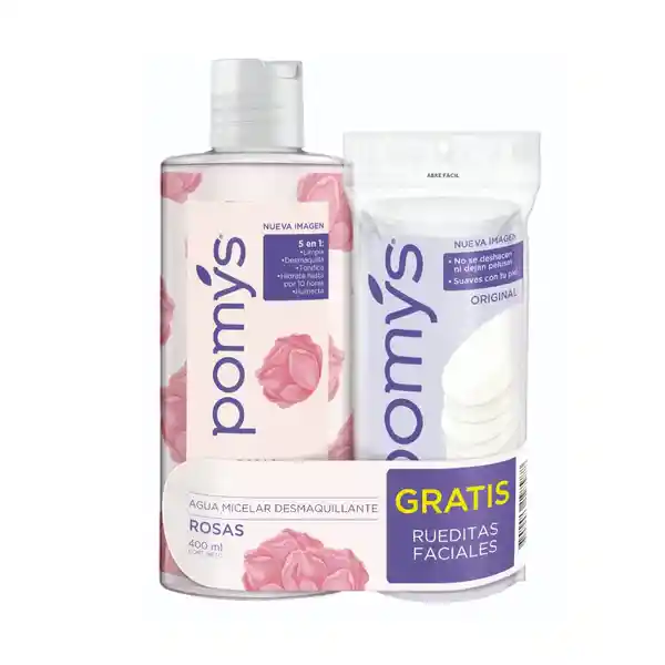 Pomys Agua Micelar Desmaquillante de Rosas + Rueditas Faciales