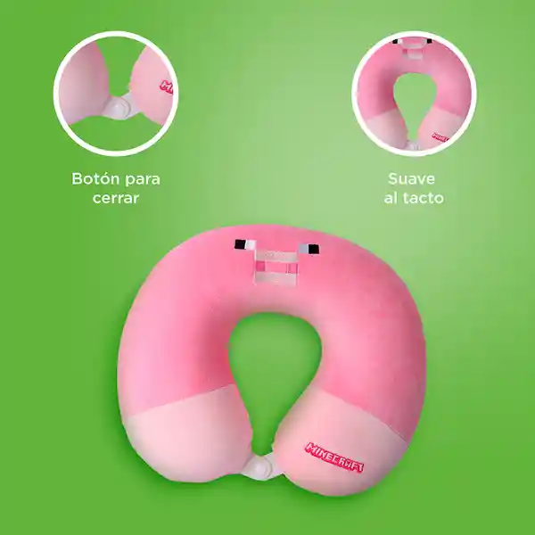 Almohada de Viaje Para el Cuello de Espuma Minecraft Rosa Miniso