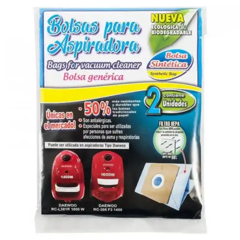 Daewoo Home Sentry Bolsa Aspiradora Genérica Tipo Rc-30