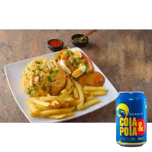 Combo Arroz con Pollo + Cola & Pola 330 ml