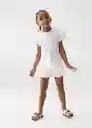 Short Galab4 Blanco Talla 72 Niñas Mango
