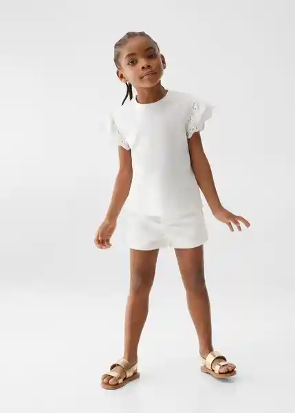 Short Galab4 Blanco Talla 72 Niñas Mango