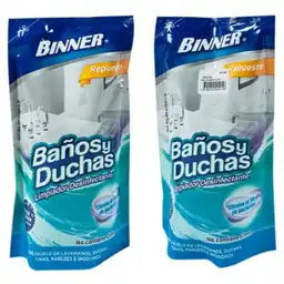 Binner Limpiador de Baños y Duchas 2 Repuestos Doypack 500 mL