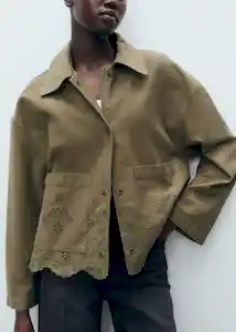 Sobrecamisa Swiss Khaki Talla M Mujer Mango