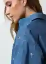 Camisa Tulia Mujer Azul Indigo Medio Talla S 412G305 Naf Naf