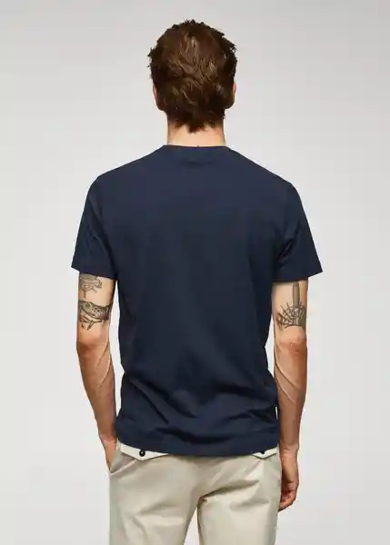 Camiseta Logohe-H Navy Talla XS Hombre Mango