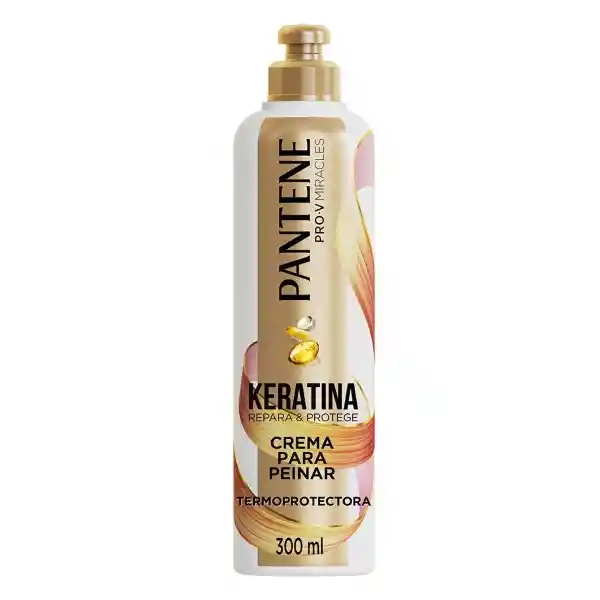 Pantene Crema Para Peinar Termoprotectora Keratina 300 mL