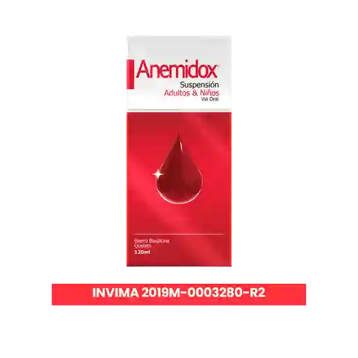 Anemidox tratamiento para la deficiencia de Hierro con Acido Folico y Vitamina C Suspension Oral 120ml