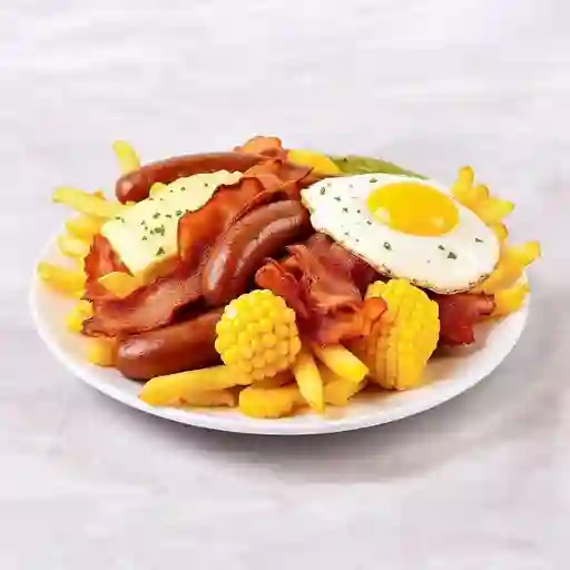 Combo salchipapa cangre explosiva +coca