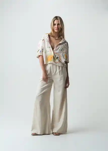 Camisa Lili Mujer Crudo Marfil Claro T L 012G384 Naf Naf