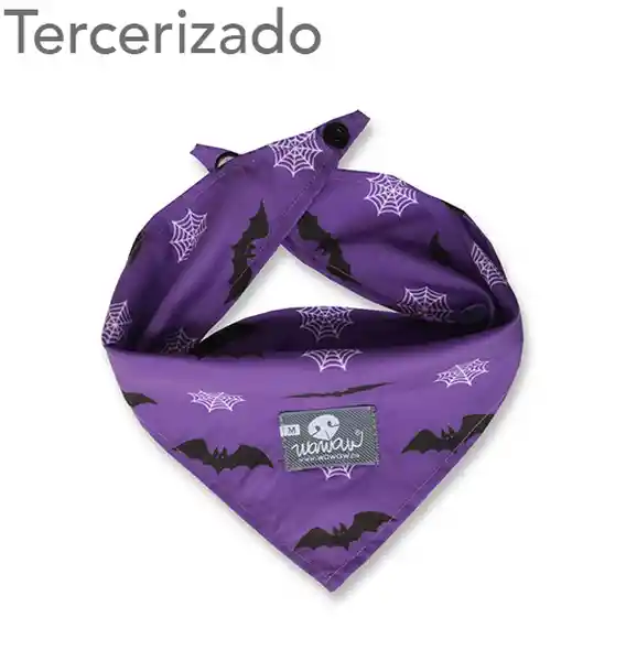 Pañoleta Para Mascota Murciélagos y Telarañas Morada S