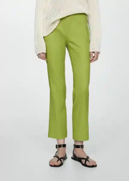 Pantalón Santori Verde Talla 40 Mujer Mango