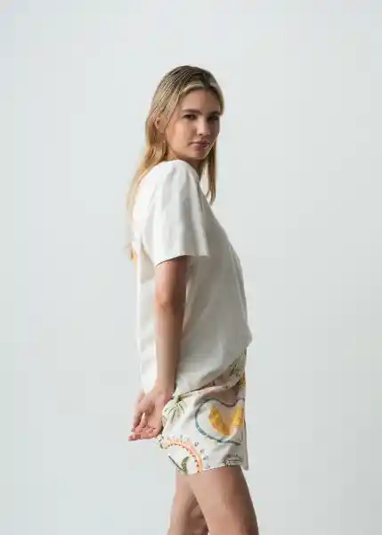 Camiseta Crudo Marfil Claro Talla L 402G079 Naf Naf