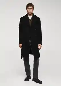 Abrigo Fisal Negro Talla XL Hombre Mango