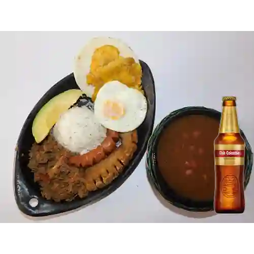 Combo Bandeja Paisa + Club col. Dorada Bot. 330ml