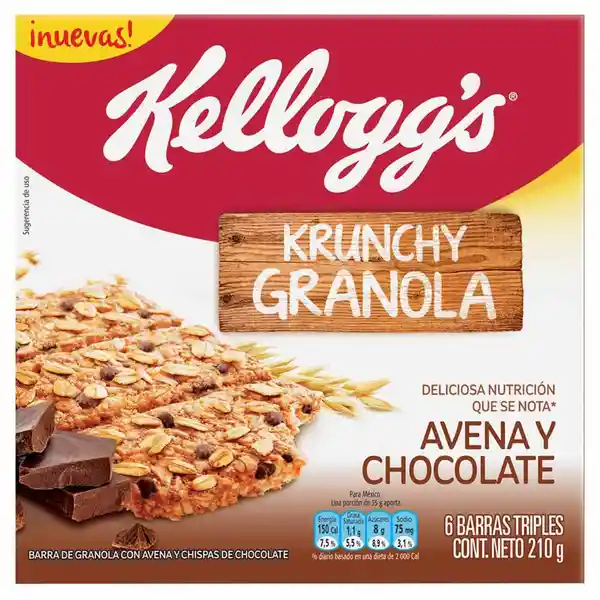 Kelloggs Barra Krunchy Granola Avena y Chocolate